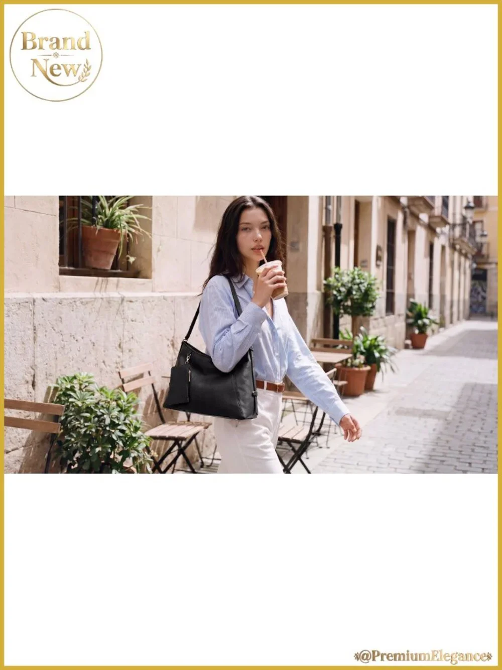 Vegan Leather Hobo Bag with Multi-Pockets, Crossbody Shoulder Tote Purse